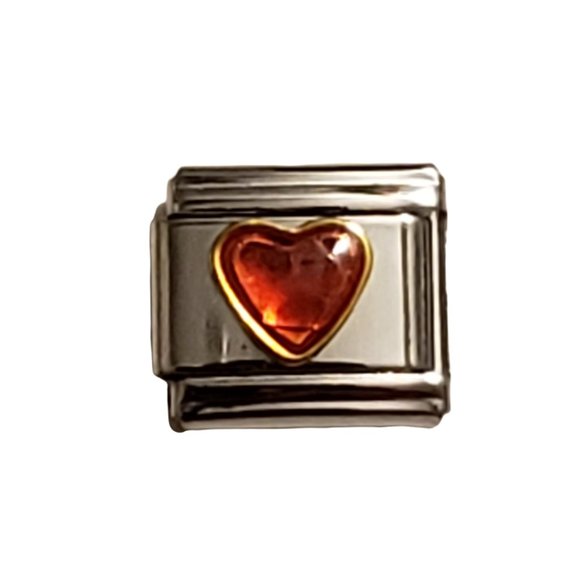 Red Heart 9 mm link charm for Italian Charm Bracelet - Picture 1 of 1